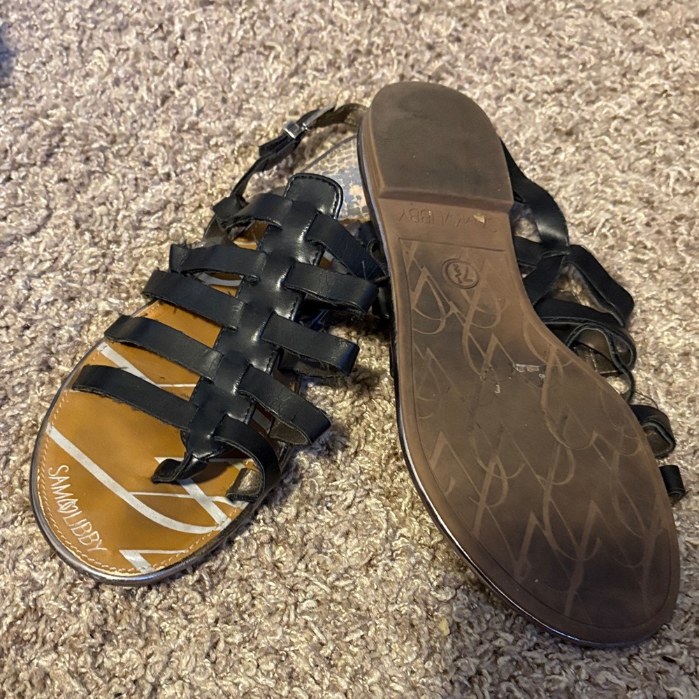 Sam & Libby Black Gladiator Sandals